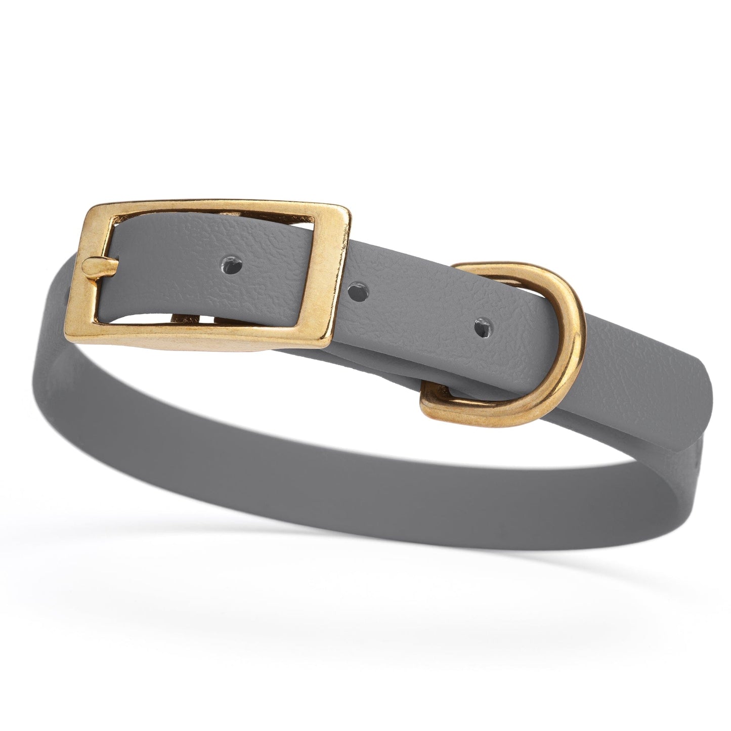 Viper Biothane Waterproof Dog Collar - Brass Hardware - Size S (12" - 15") Battleship Gray L 12"-15" x W 5 8" Dog Collar Dogline