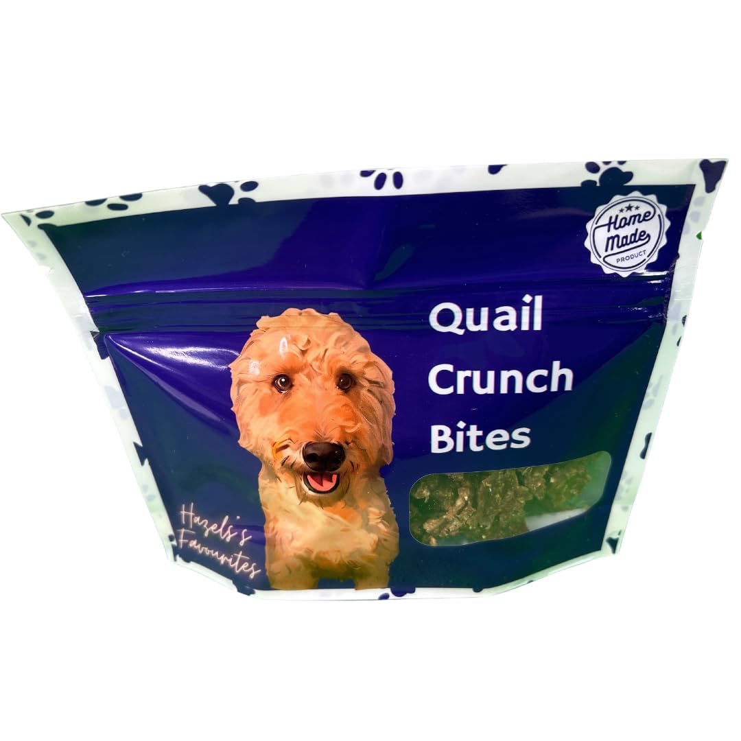 Quail Crunch Bites: Gourmet Dehydrated Dog Treats with Quail Meat & Shells | Premium Healthy Dog Treats for Training | Organic Ingredients for a Happy Palate Quailz.com by Undique LLC