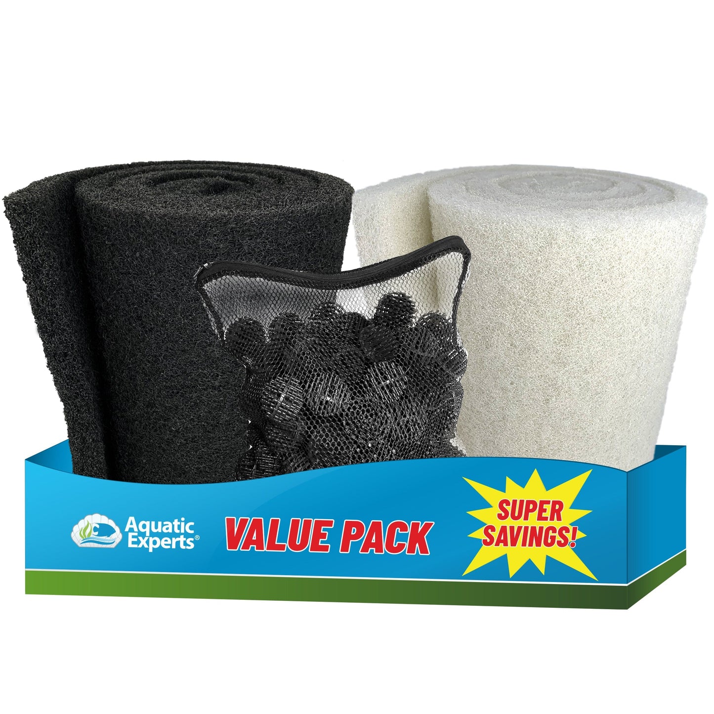 Pond Bundle - BioBall 100 Count with Mesh Bag + Black Coarse 12"x72" + White Fine 12"x72" Bundle Bundles Aquatic Experts