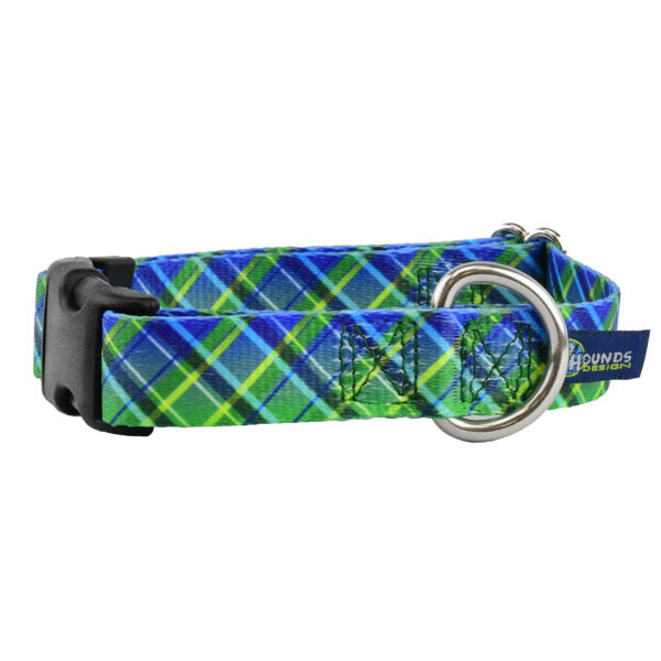 Electric Glow Green Plaid Dog Collar – EarthStyle 2 Hounds Design