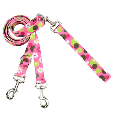 Daisy Dot Double Connection Leash – EarthStyle Euro Leash (longer version) 2 Hounds Design