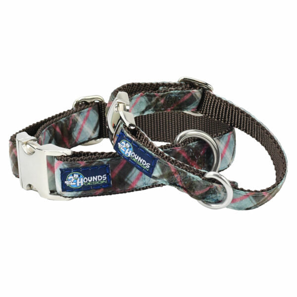 Jane’s Shirt Winter Plaid Velvet Essential Martingale Dog Collar 2 Hounds Design