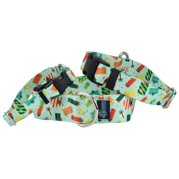 Presents Galore Buckle Martingale Dog Collar – EarthStyle 2 Hounds Design