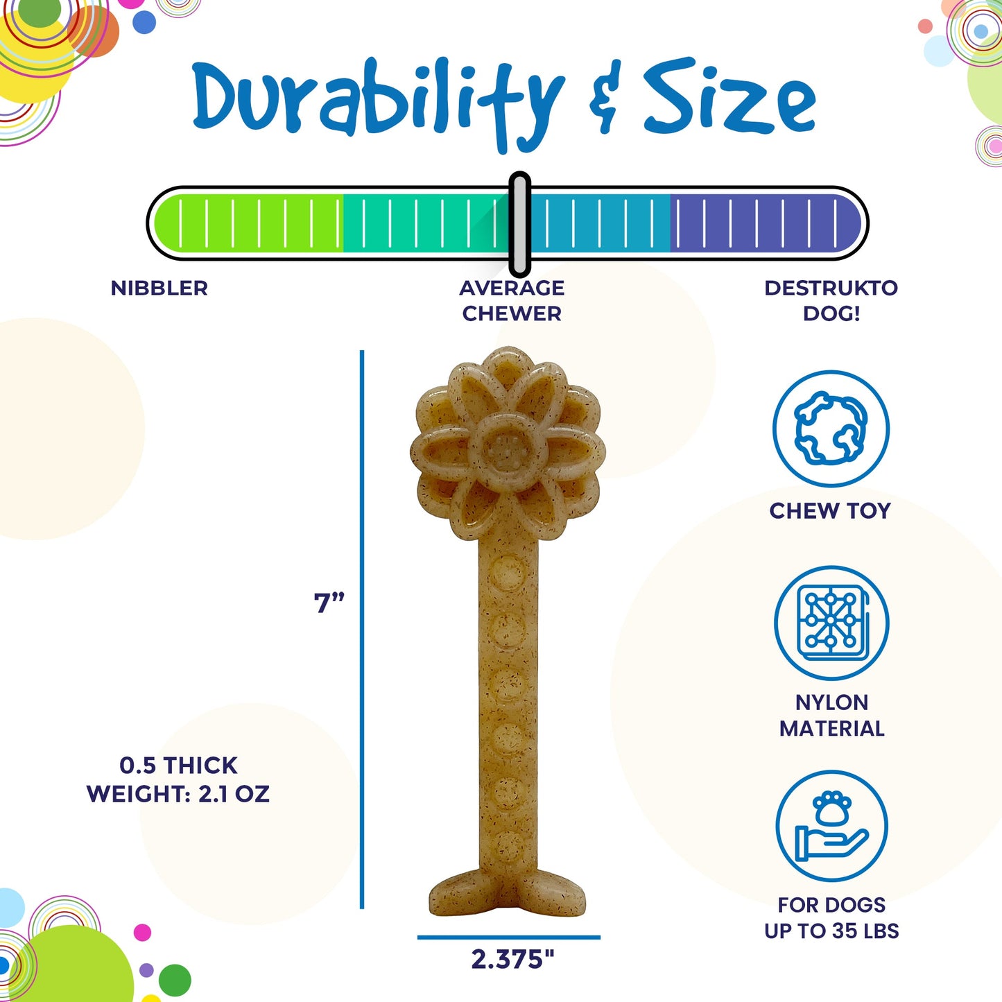 Flower Tower Nylon Chew Toy for Aggressive Chewers - USA Made Enrichment Toy Nylon Dog Toys SodaPup/True Dogs, LLC