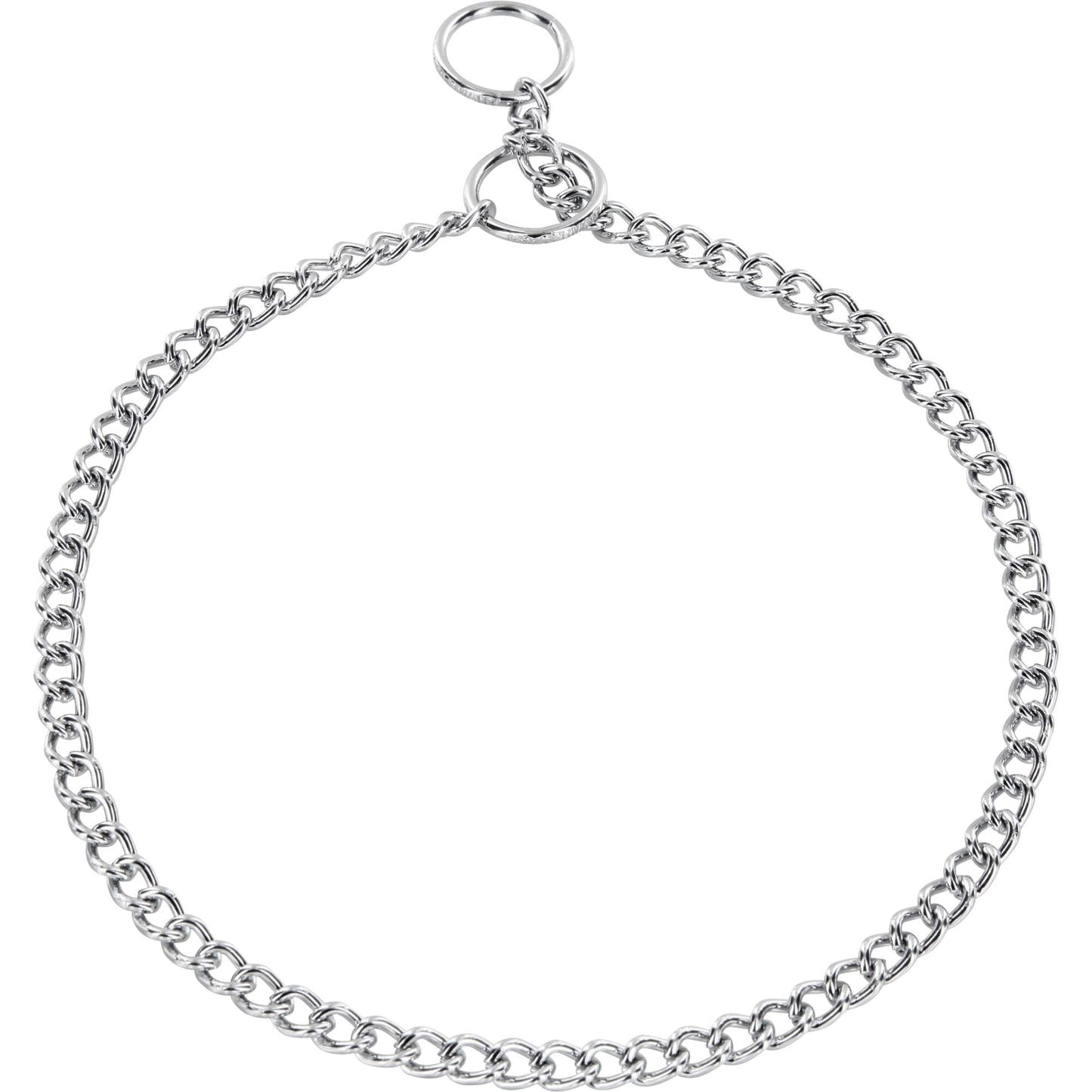 Herm Sprenger - Choke Chain Collar - Short Round Links - Chrome, 1.5 mm Gauge 1.5mm x 22" (55cm) Dog Training Collar Dogline