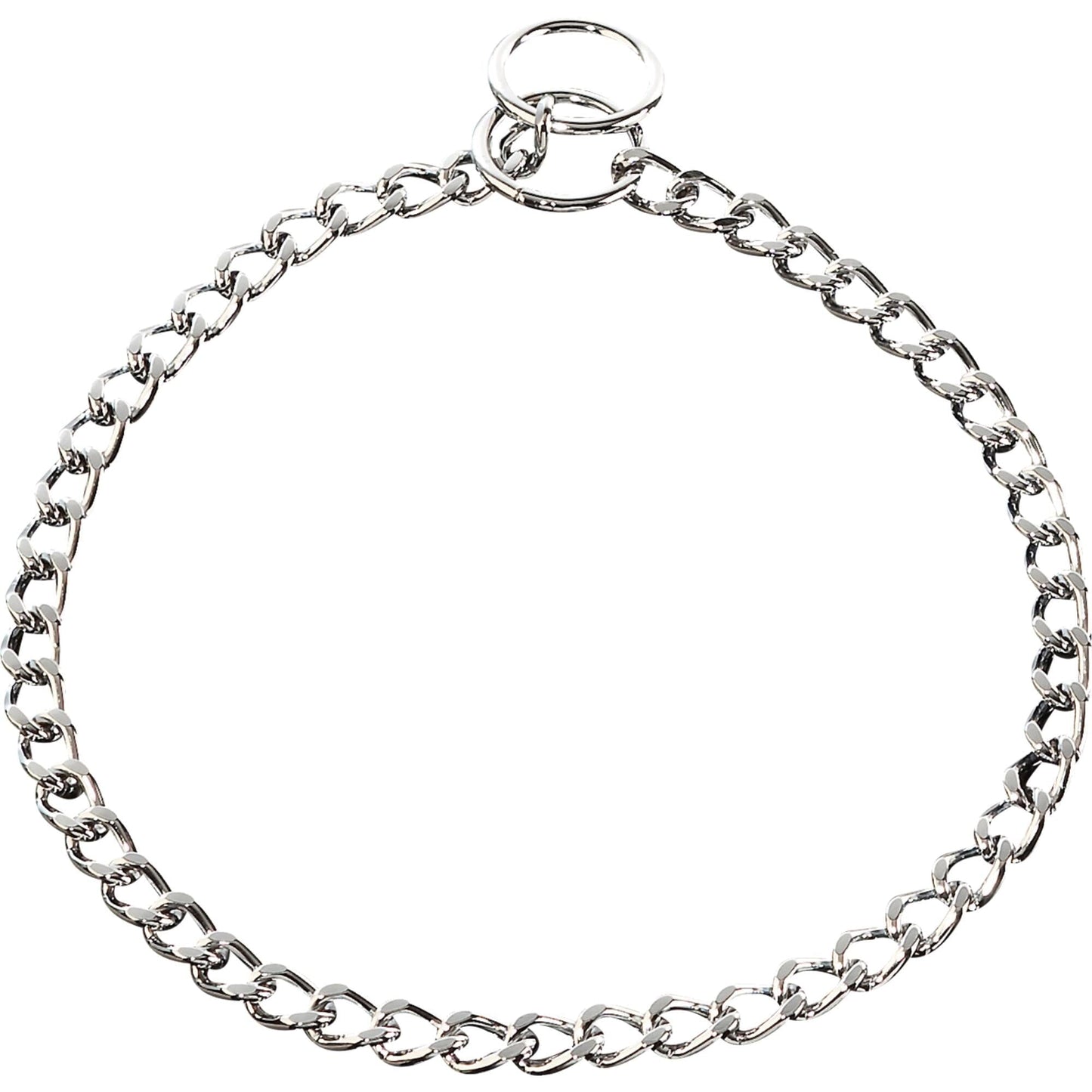 Herm Sprenger - Choke Chain Collar - Flat Polished Links - Chrome, 2.5 mm Gauge 2.5 mm x 28" (70cm) Dog Training Collar Dogline