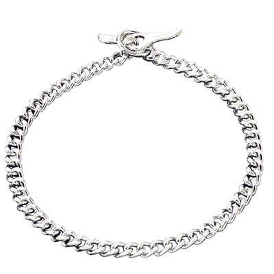 Herm Sprenger - Chain Collar with Toggle-Closure - Flat Polished, Narrow Links - Chrome, 3 mm Dog Training Collar Dogline