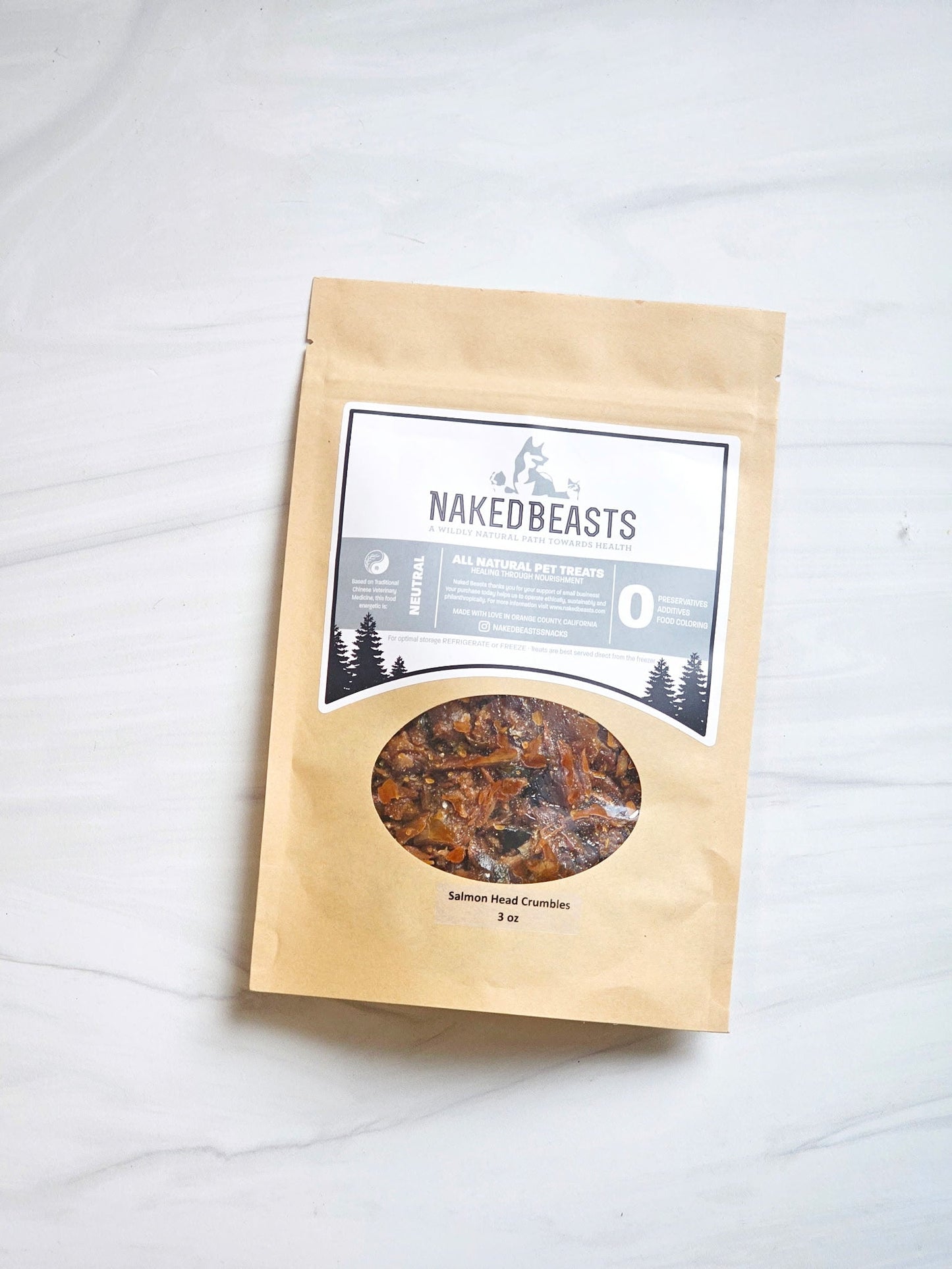 Salmon Head (2 Halves) 3oz Crumbles Naked Beasts