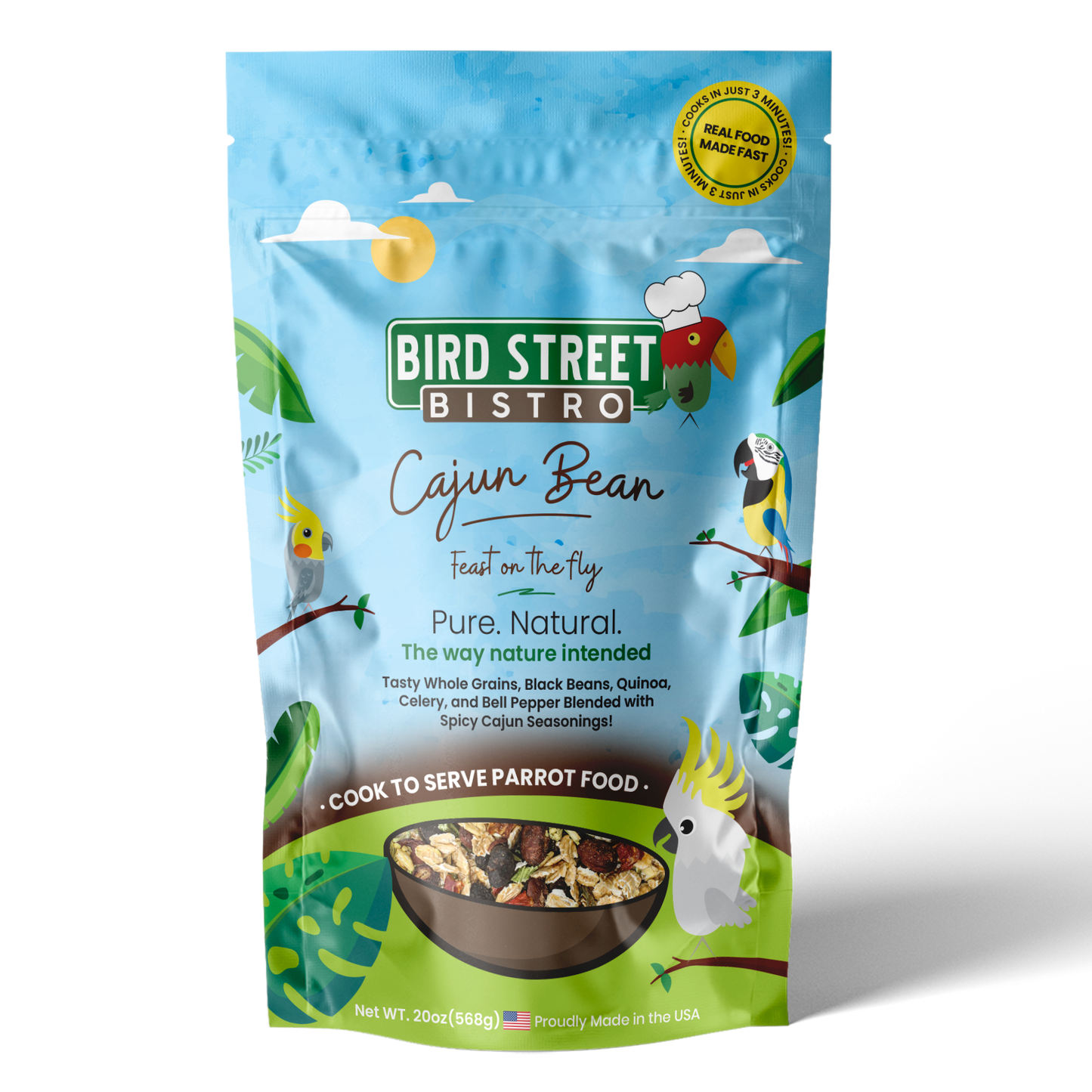 Cajun Bean - Feast on the Fly 20 oz Parrot Food Bird Street Bistro