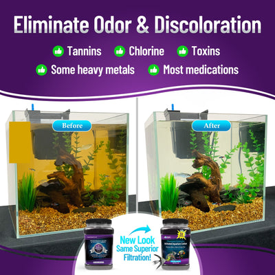 Premium Activated Carbon - Aquarium Filter Charcoal Media - Removes Water Odors & Discoloration Activated Carbon Aquatic Experts