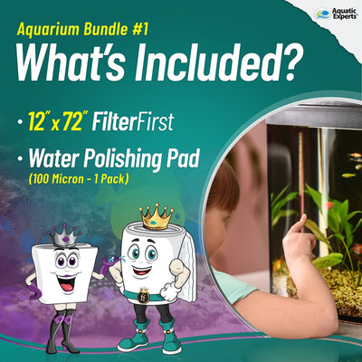 Aquarium Bundle includes Filter First 12" x 72" and Polishing Pad 100 Micron 1 Pack Bundles Aquatic Experts