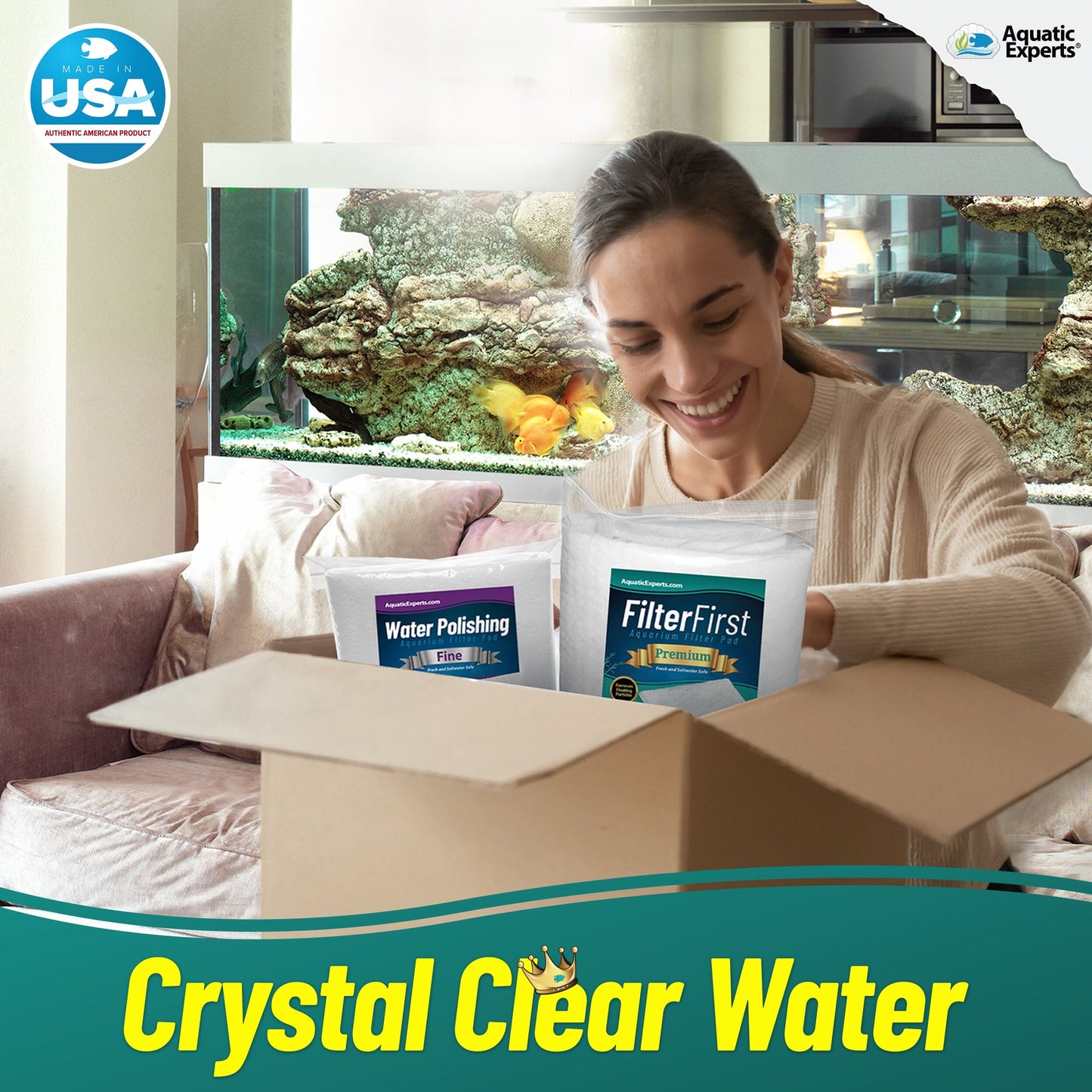 Aquarium Bundle includes Filter First 12" x 72" and Polishing Pad 100 Micron 1 Pack Bundles Aquatic Experts