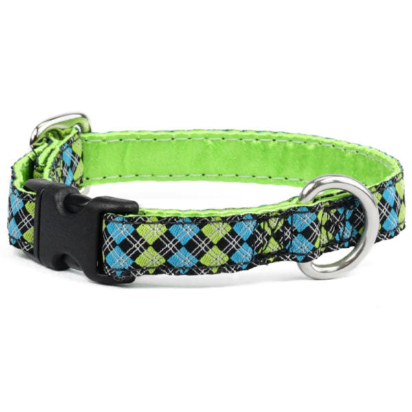 5/8″ Argyle Turquoise and Green Buckle Martingale Dog Collar Martingale Dog Collar 2 Hounds Design