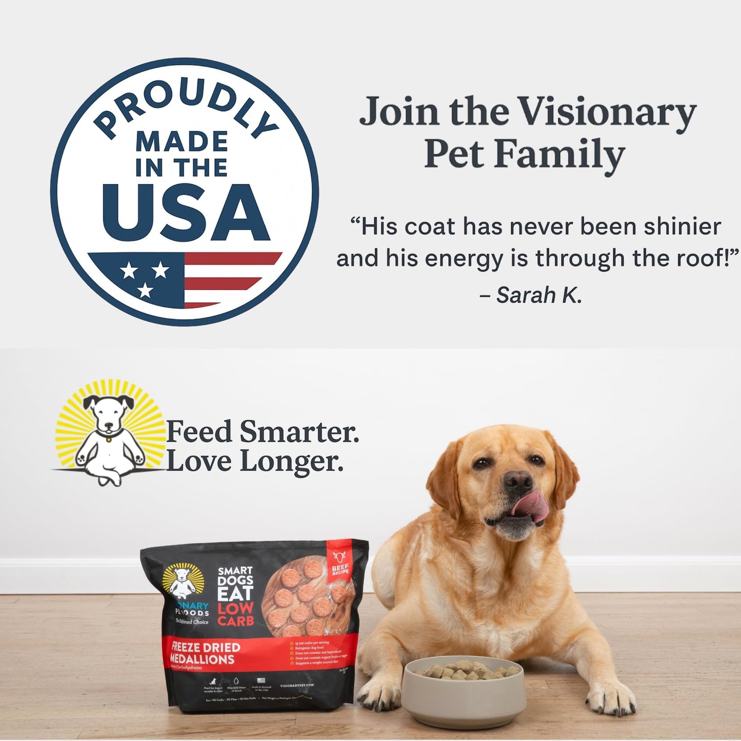 Freeze Dried Food | Beef Recipe | 25oz Bag Dog Food Visionary Pet Foods