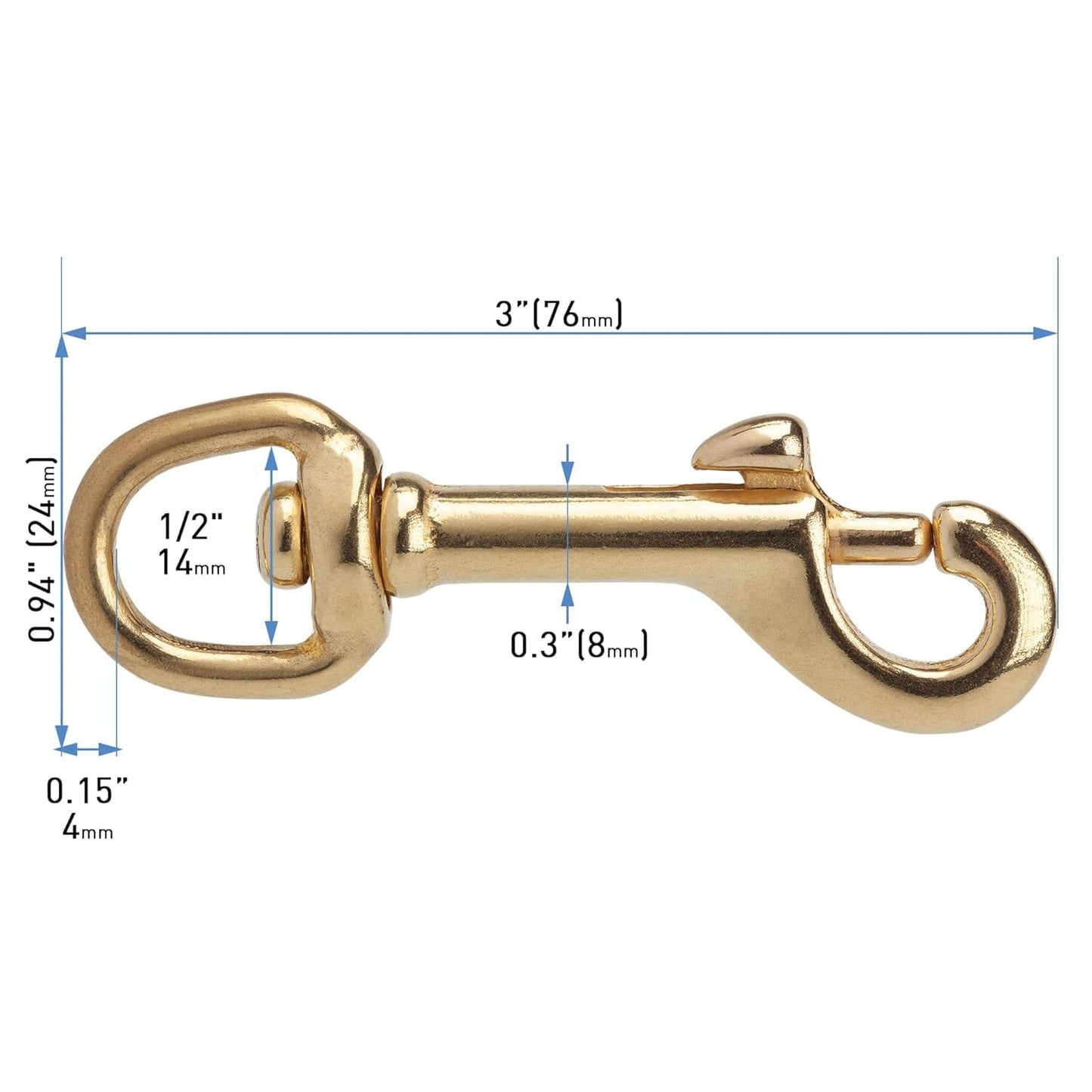 Solid Brass Swivel Snap Hook Heavy Duty Clip Dogline