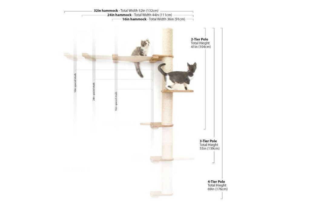 The Crow's Nest - A Wall Cat Scratcher with Hammock Cat Condo Catastrophic Creations