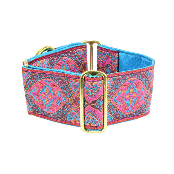 Aristocracy Pink 2″ Wide Martingale Collar 2 Hounds Design