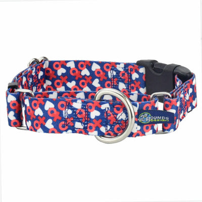 XO Buckle Martingale Dog Collar – EarthStyle 1 inch 2 Hounds Design