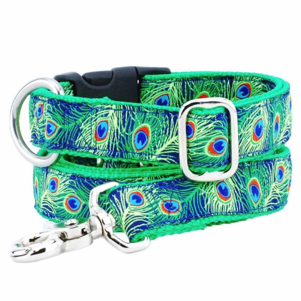 1″ Paradise Found Navy Essential Buckle Martingale Dog Collar 2 Hounds Design