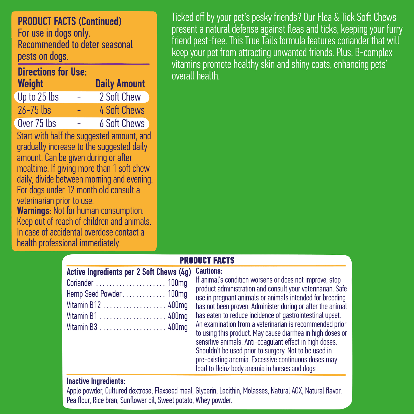 Flea & Tick With Hemp For Dogs 9oz Jar (120 count) Dog Soft Chews Dogline