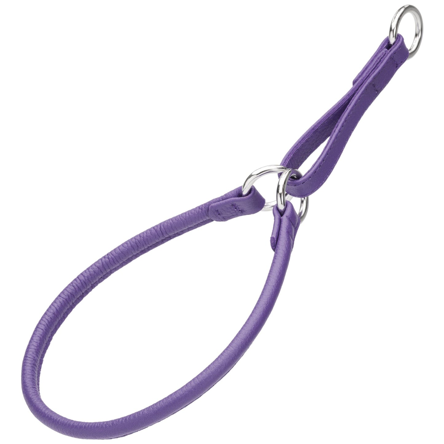 Soft Leather Round Martingale Collar Purple Dog Collars Dogline