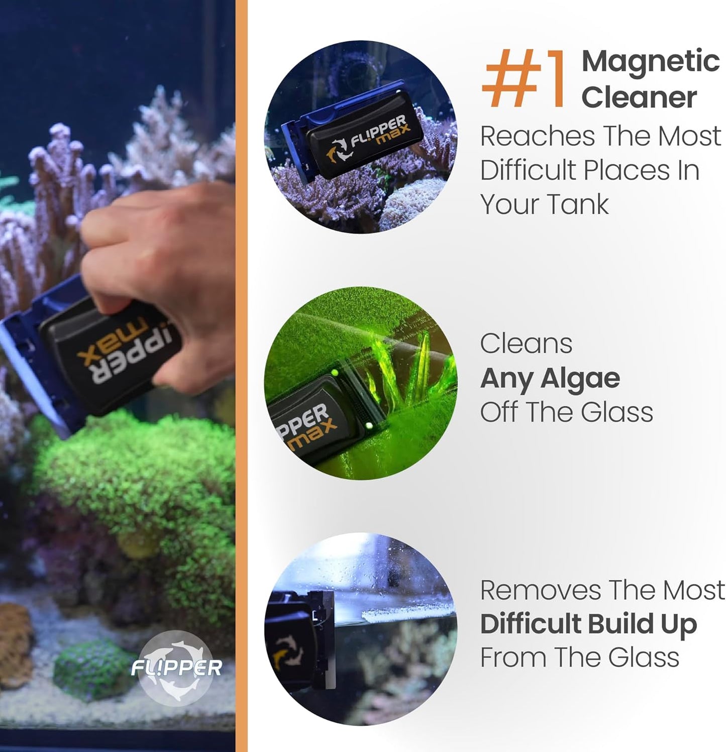 Flipper MAX Stainless Steel Replacement Blades 2 Pack Replacement Blades Flipper Aquarium Products