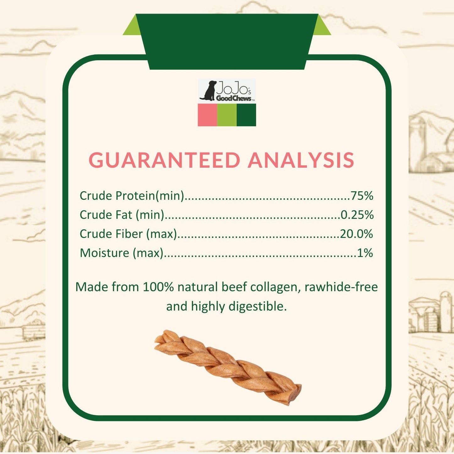 All-Natural Braided Collagen Stick Dog Treats, Supports Joint, Skin & Coat Health – 6-Inch Standard (25/case) Dog Treats American Pet Supplies