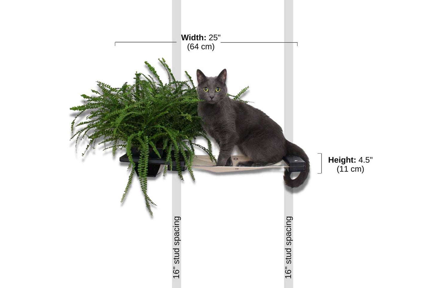 Cat Hammock Wall with Planter Cat Hammock Catastrophic Creations