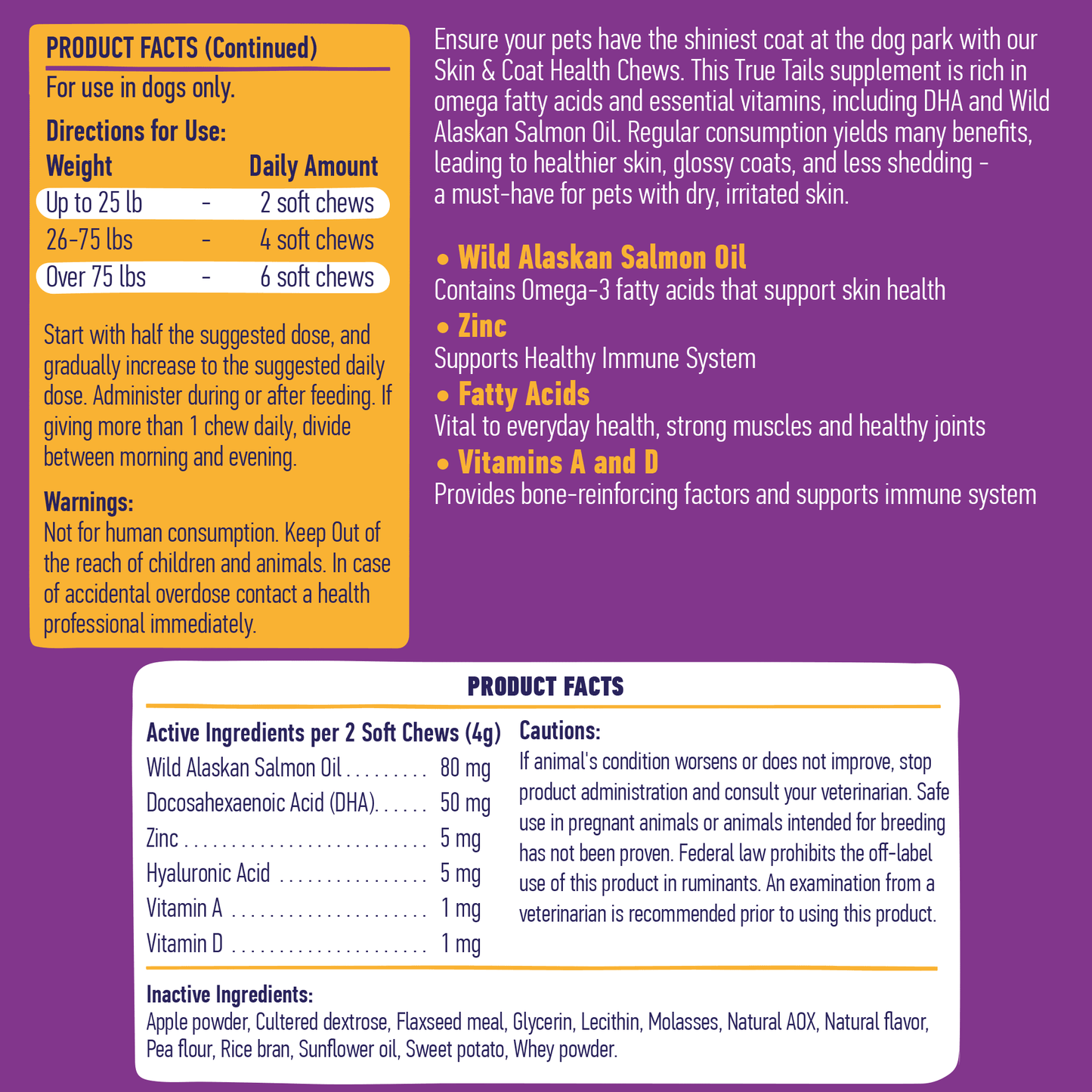 Skin and Coat Support For Dogs 9oz Jar (120 count) Dog Soft Chews Dogline