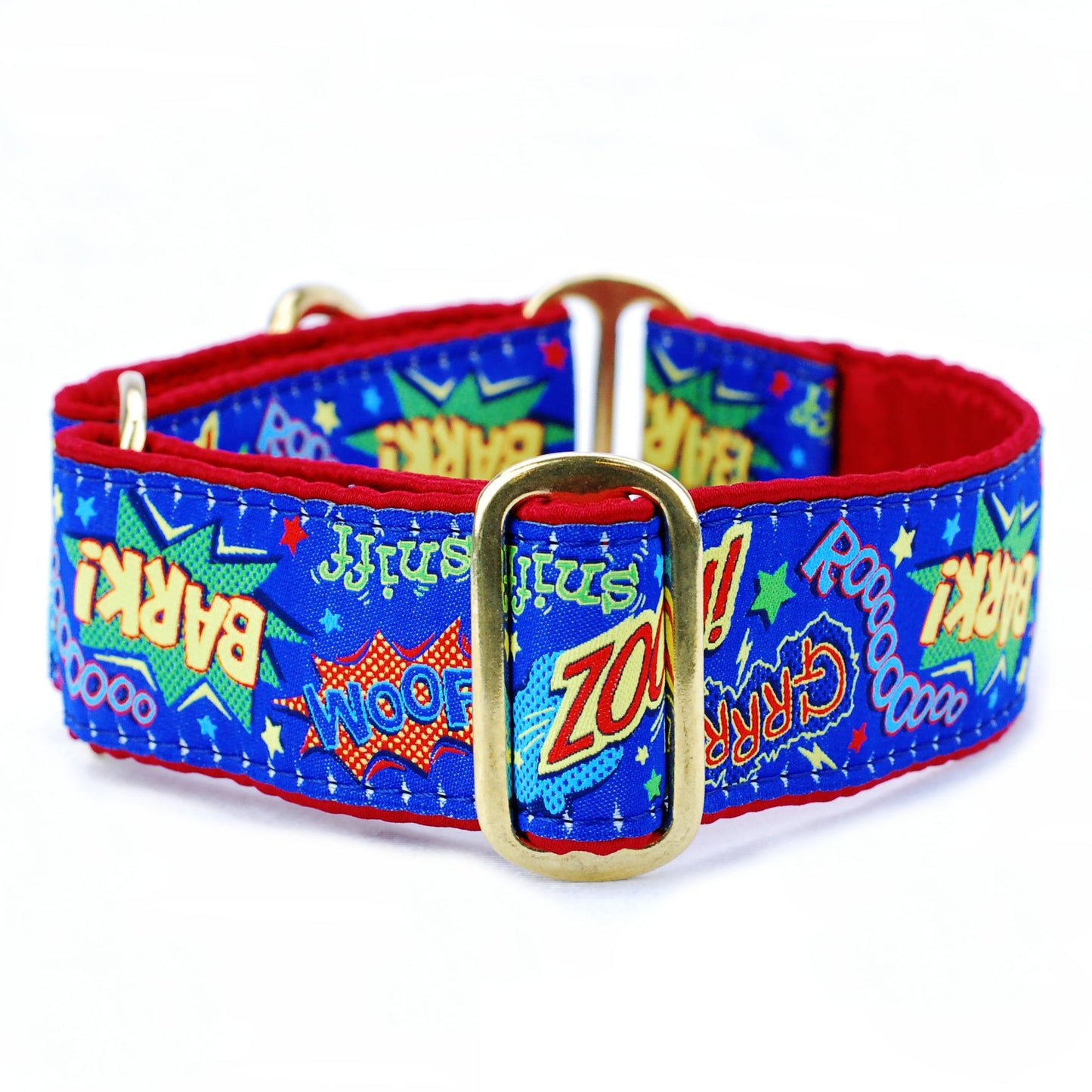 Super Dog! – Exclusive Buckle Martingale Dog Collar 2 Hounds Design