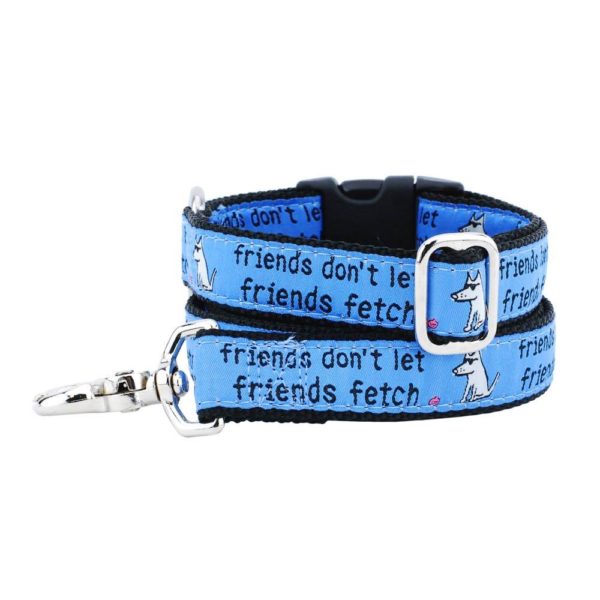 1″ Friends Don’t Let Friends Fetch Teddy The Dog Ribbon Dog Leash 2 Hounds Design