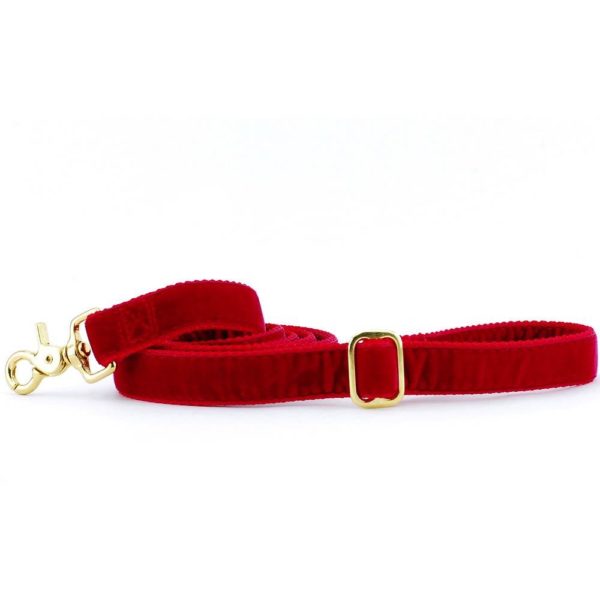Red Velvet Dog Leash 2 Hounds Design