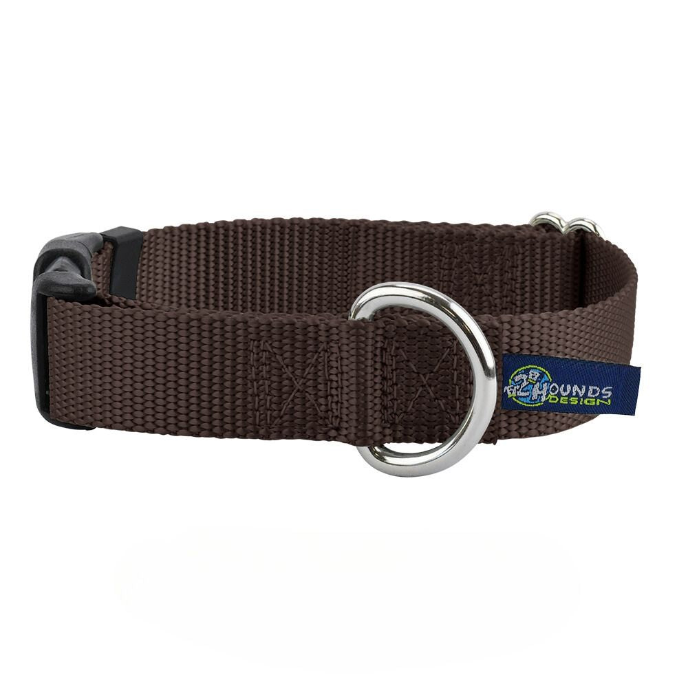 5/8″ and 1″ Brown Nylon Dog Collar 2 Hounds Design