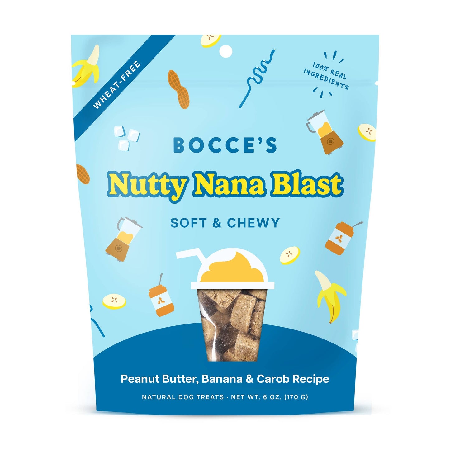 Bocce's Bakery Nutty Nana Blast Soft & Chewy Dog Treats 6oz Soft & Chewy Antelope Pets