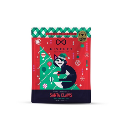 GivePet Holiday Cat Treats Santa Claws 1oz Cat Treats and Catnip GivePet