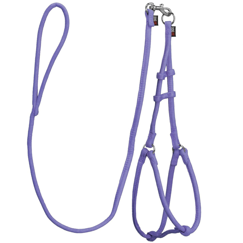 Comfort Microfiber Round Step-In Dog Harness + Dog Lead Purple 1 Dog Harnesses Dogline