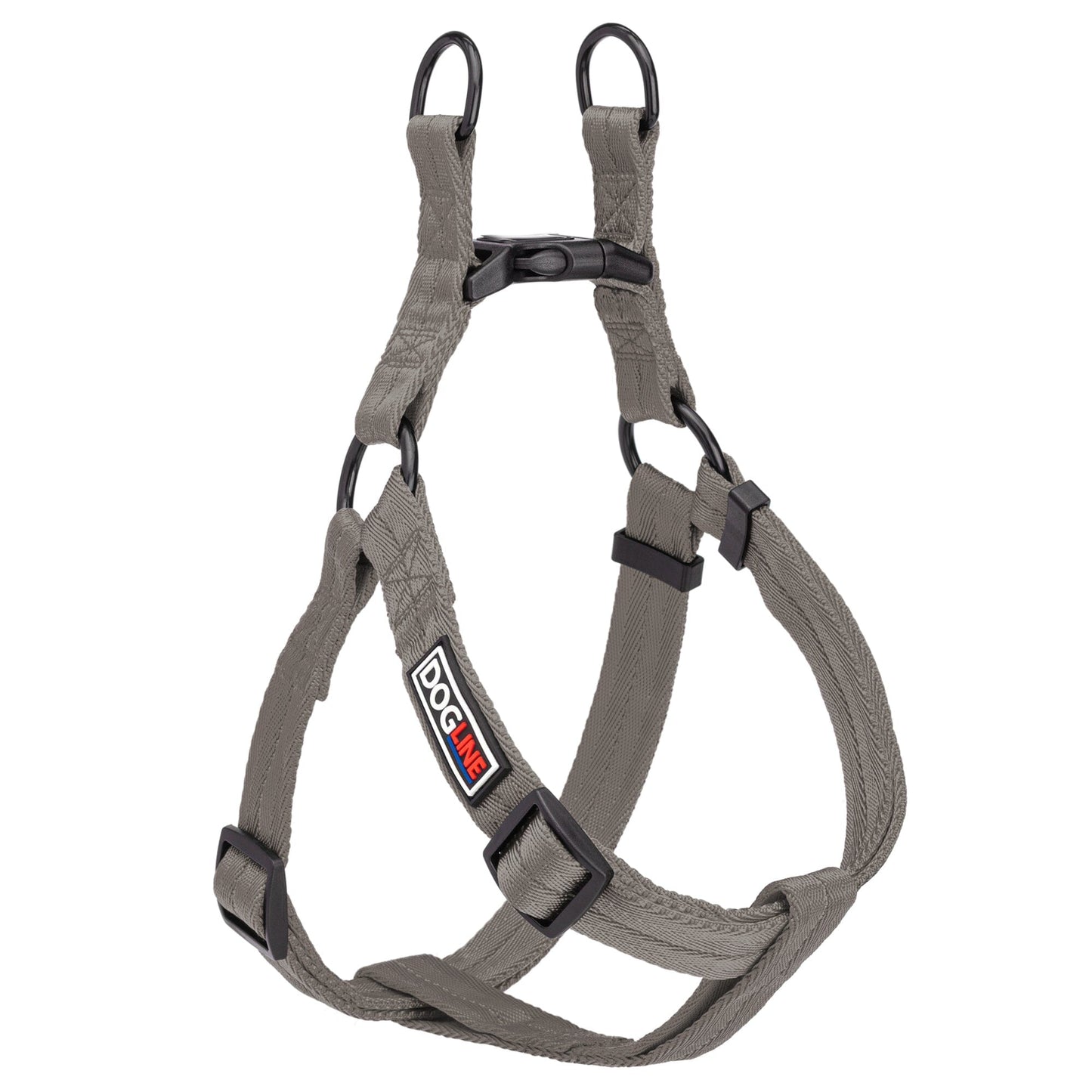 Nylon Flat Step-In Dog Harness Gray Dog Harnesses Dogline