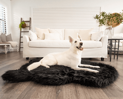 PupRug by Paw.com® Faux Fur Orthopedic Dog Bed - Curve Midnight Black Giant (60" L x 35" W) Dog Beds Paw.com