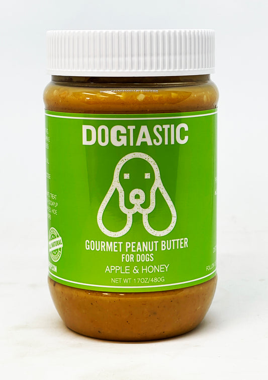 DOGTASTIC Gourmet Peanut Butter for dogs - APPLE & HONEY FLAVOR