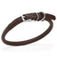 Soft Leather Round Dog Collar Dark Brown 16-19" 3 8" Dog Collar Dogline