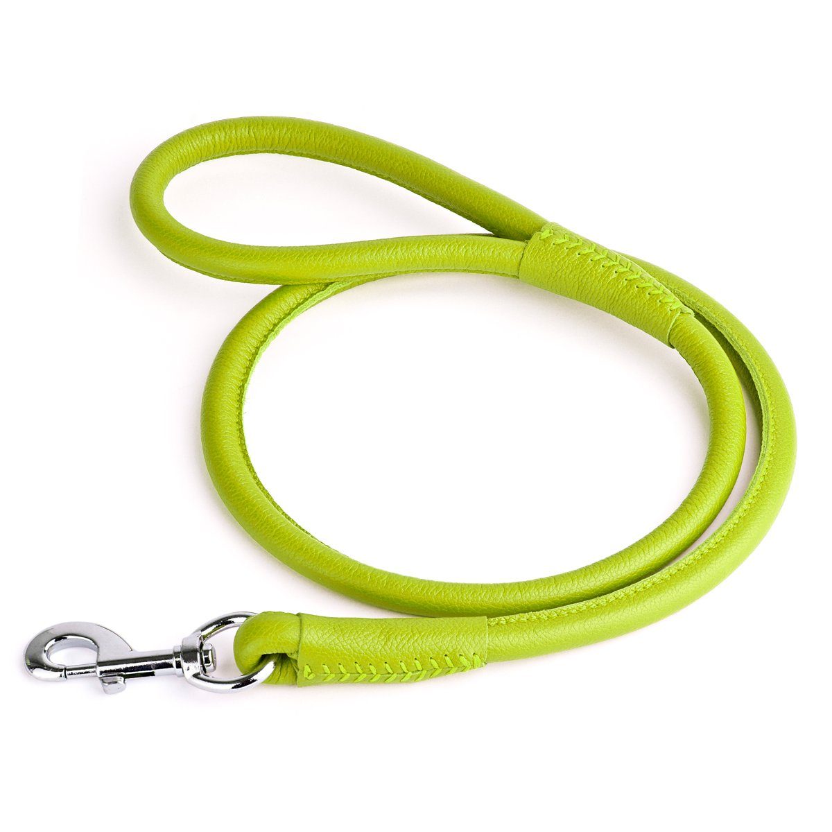 Soft Leather Round Dog Lead Lime Green 1 2" Dog Leashes Dogline