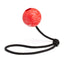 Rubber Euro Ball with Rope 2.36" Red Dog Toys Dogline