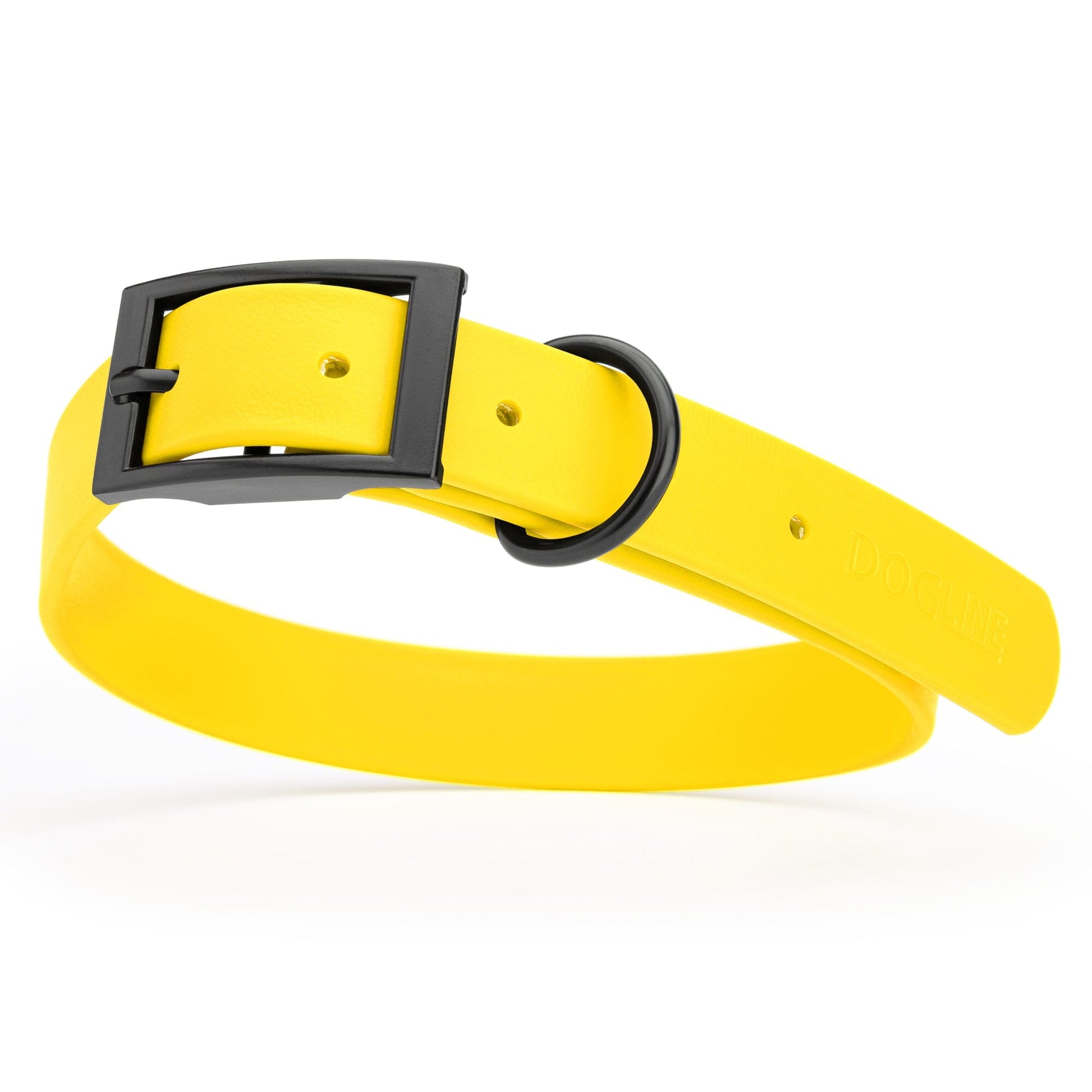 Biothane Waterproof Dog Collar - X-Large (22 to 25 inches) Lemon Yellow L 22"-25" x W 1" Dog Collar Dogline