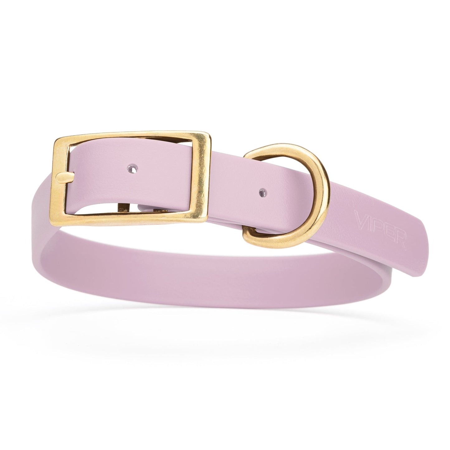 Viper Biothane Waterproof Dog Collar - Brass Hardware - Size L (18" - 22") Pastel Purple L 18"-22" x W 1" Dog Collar Dogline