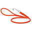 Soft Leather Round Dog Lead Orange Dog Leashes Dogline