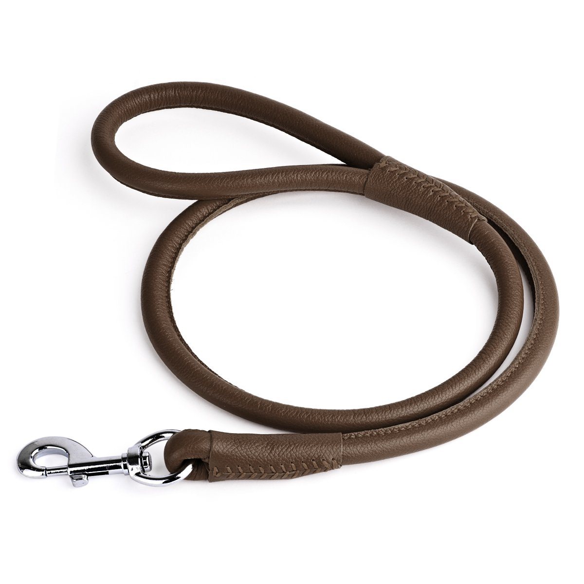 Soft Leather Round Dog Lead Dark Brown 1 2" Dog Leashes Dogline