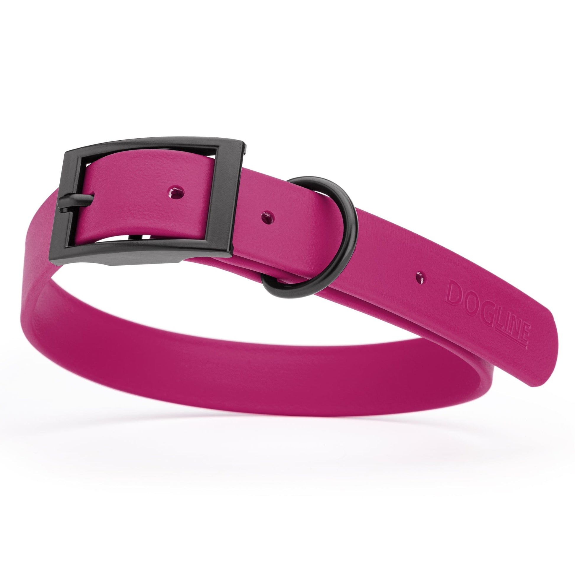 Biothane Waterproof Dog Collar - X-Large (22 to 25 inches) Magenta Pink L 22"-25" x W 1" Dog Collar Dogline