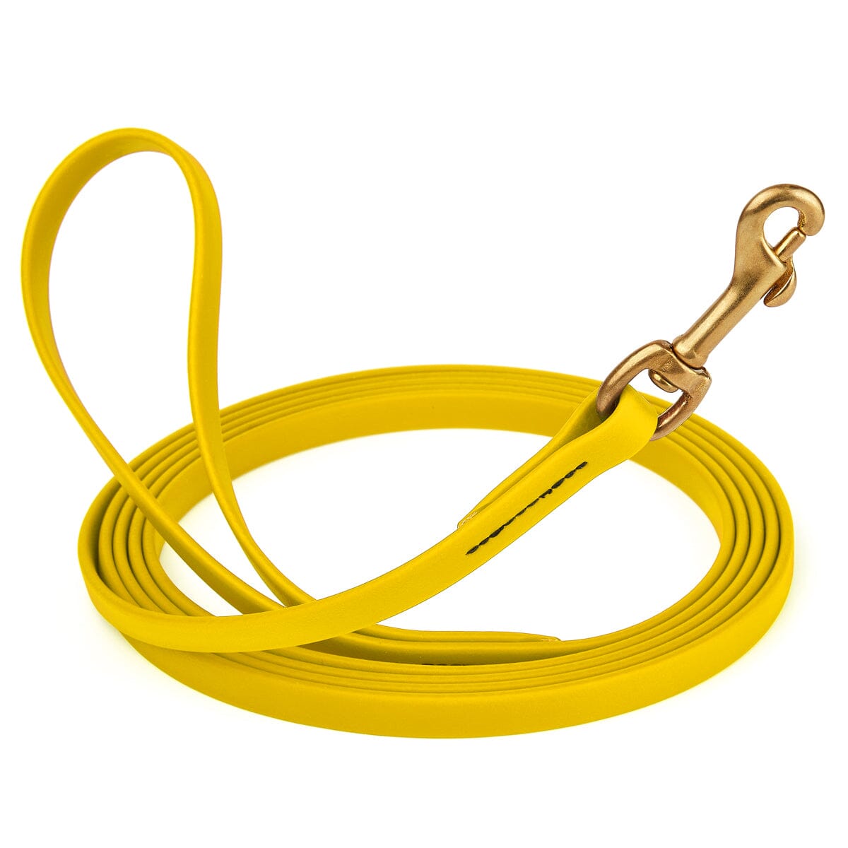 Viper Biothane Long Line 20 ft Lead with Brass Hardware Lemon Yellow 1 2" Dog Leashes Dogline