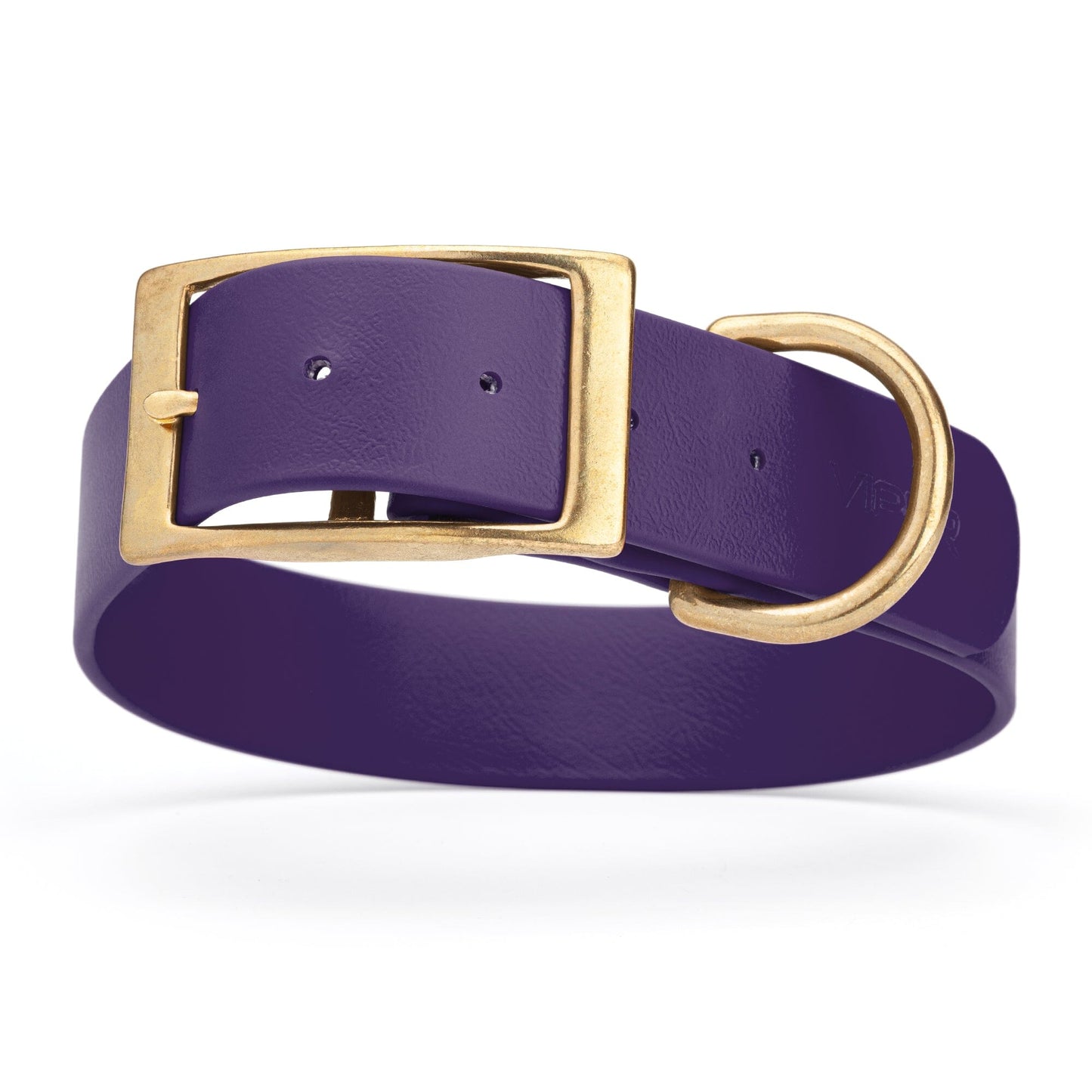 Viper Biothane Waterproof Dog Collar - Brass Hardware - 1.5in Wide - Size XL (20" - 24") Violet Purple L 20"-24" x W 1.5" Dog Collar Dogline
