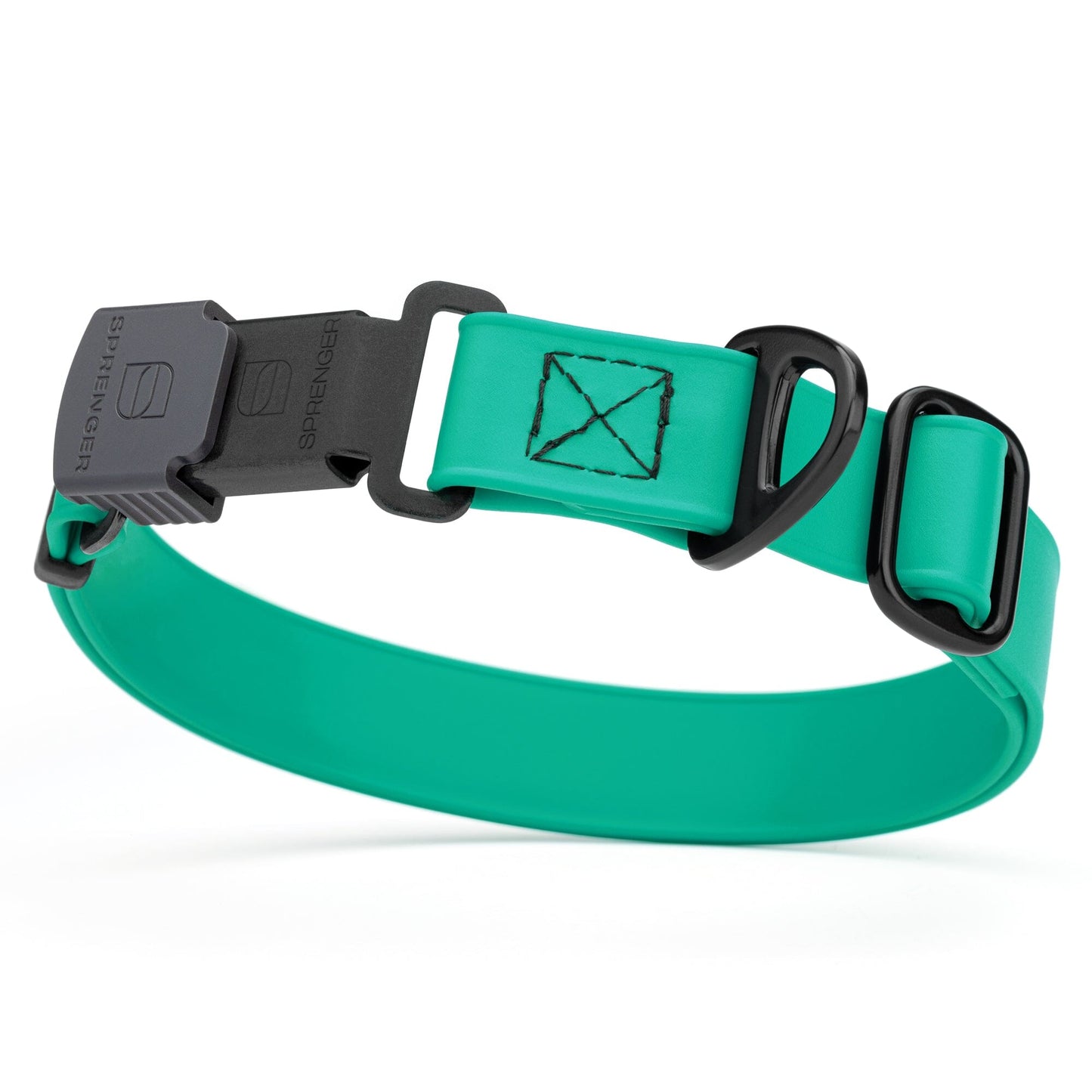 Dogline Biothane Waterproof Dog Collar with Herm Sprenger Stainless Steel Quick Release Buckle Teal Black Buckle Dog Collar Dogline